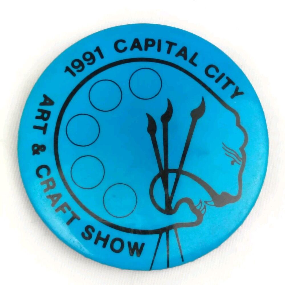 Capital City 1991 Art & Craft Show Vintage Pin Button Pinback 90s Charleston WV
